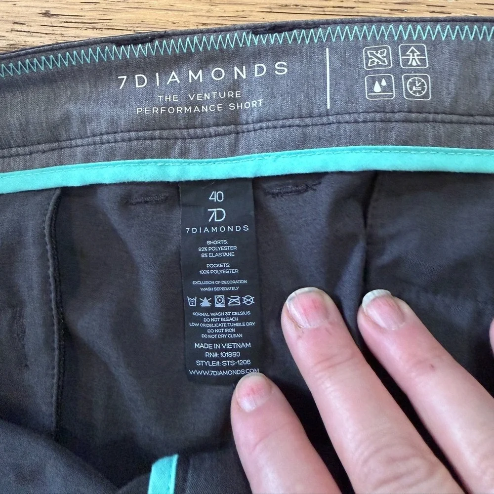 7 Diamonds ThenVenture Performance Shorts 40 Charcoal Gray Golf‎ Stretch (678)